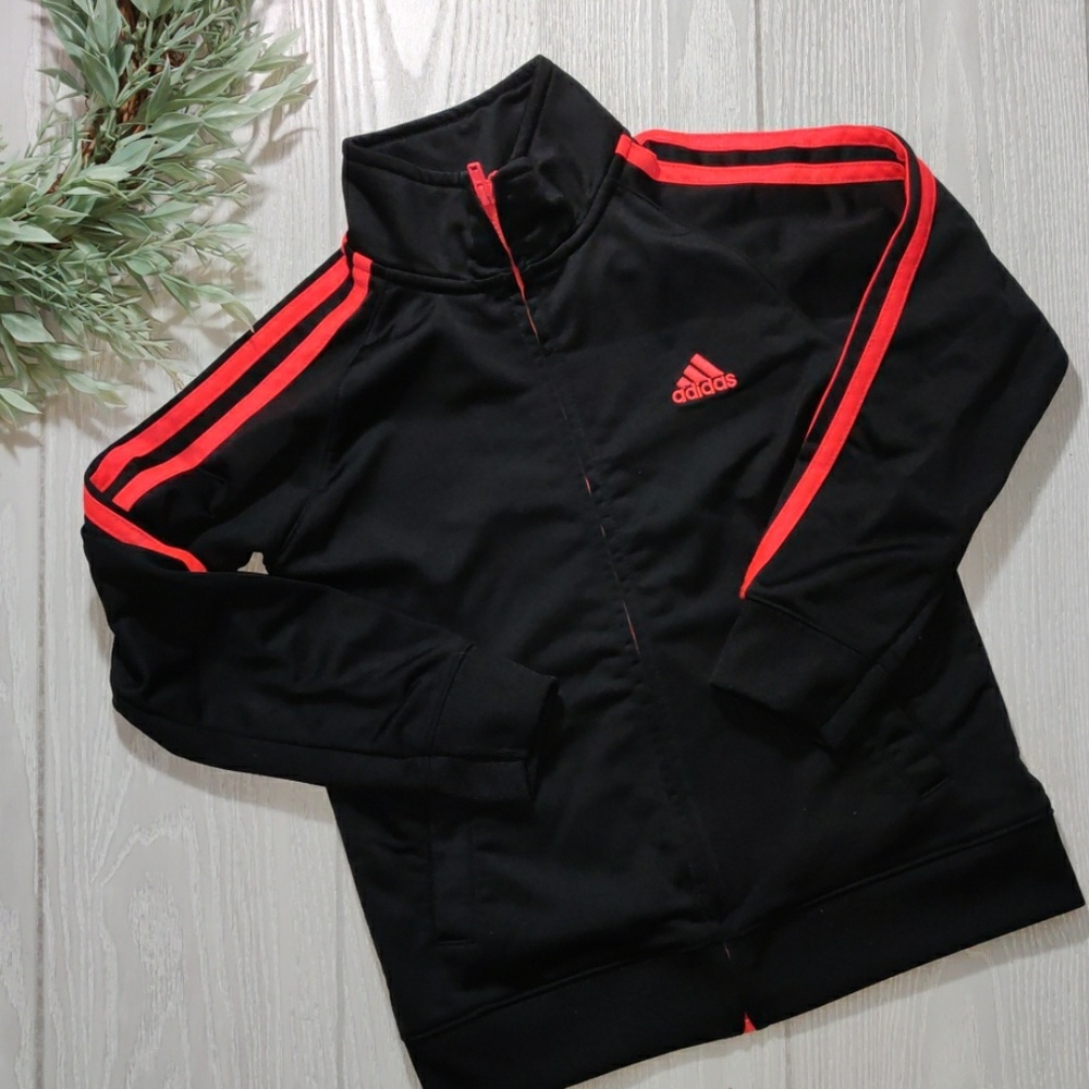 Boy's Adidas black track suit jacket size 6
